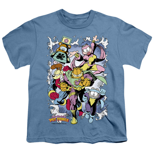 Garfield - Ripped - Short Sleeve Youth 18/1 - Carolina Blue T-shirt