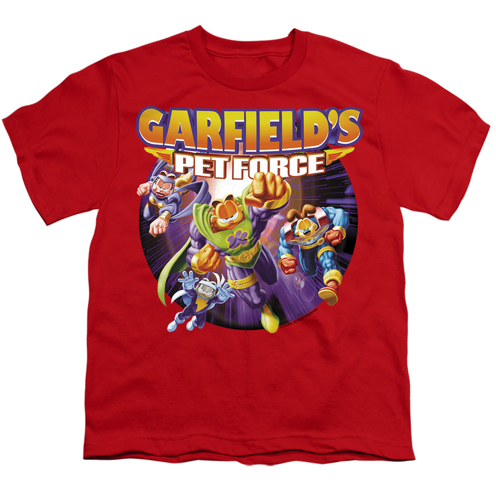 Garfield - Pet Force Four - Short Sleeve Youth 18/1 - Red T-shirt
