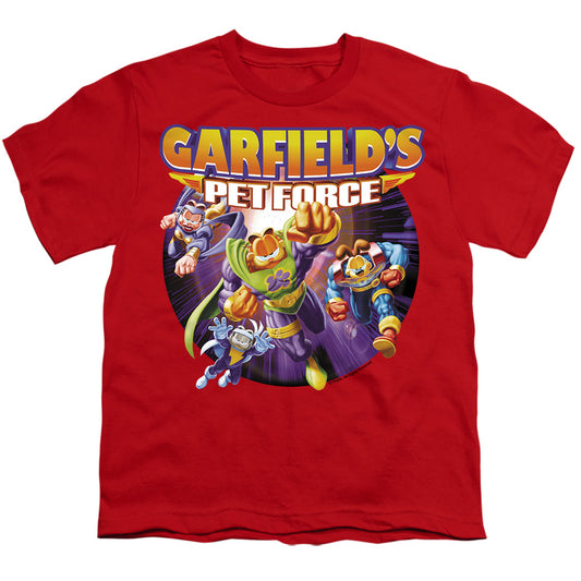 Garfield - Pet Force Four - Short Sleeve Youth 18/1 - Red T-shirt