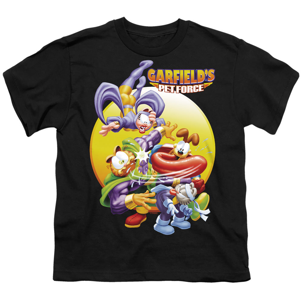 Garfield - Tongue Of Doom - Short Sleeve Youth 18/1 - Black T-shirt