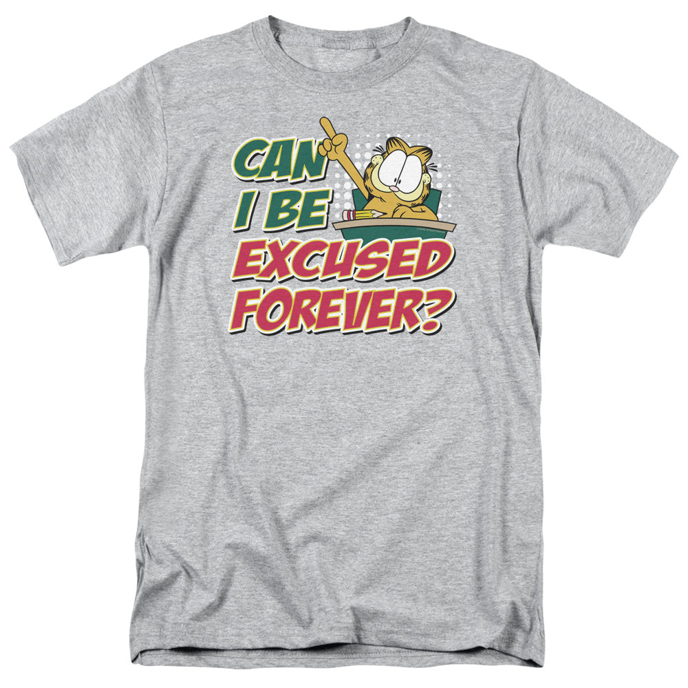 Garfield - Excused Forever - Short Sleeve Adult 18/1 - Athletic Heather T-shirt