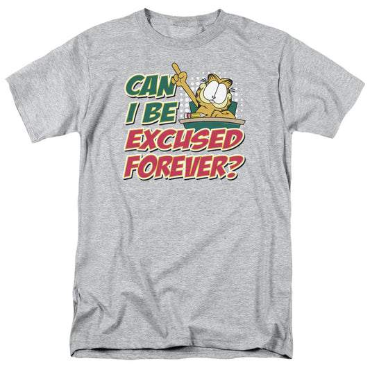 Garfield - Excused Forever - Short Sleeve Adult 18/1 - Athletic Heather T-shirt