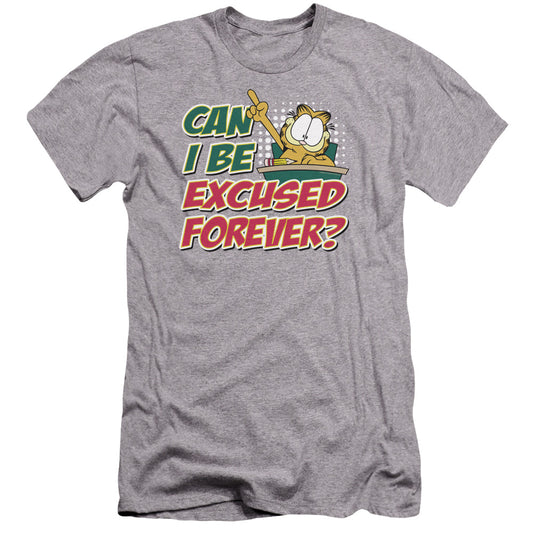 Garfield - Excused Forever-premuim Canvas Adult Slim Fit 30/1 - Athletic Heather