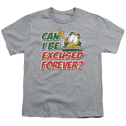 Garfield - Excused Forever - Short Sleeve Youth 18/1 - Athletic Heather T-shirt