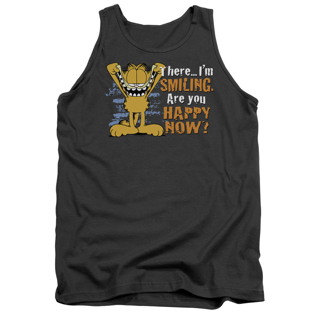 Garfield - Smiling - Adult Tank - Charcoal