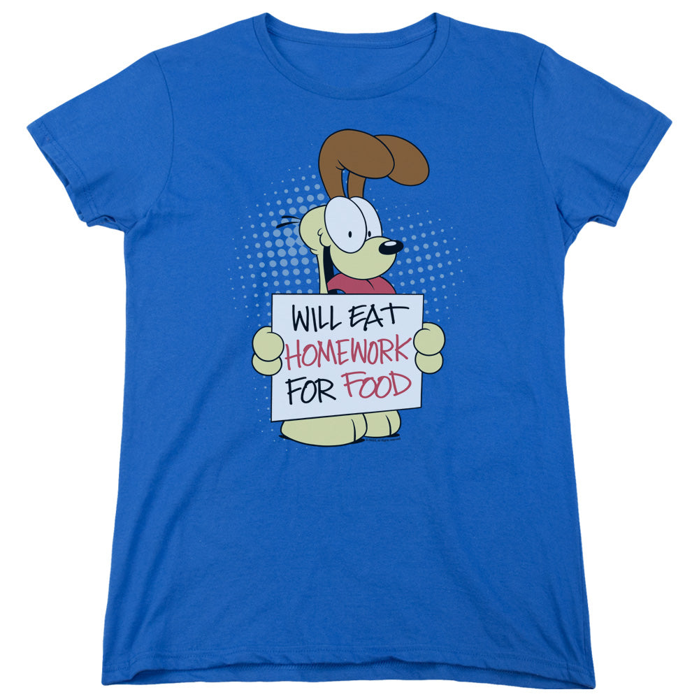 GARFIELD WILL EAT HOMEWORK-S/S WOMENS T-Shirt