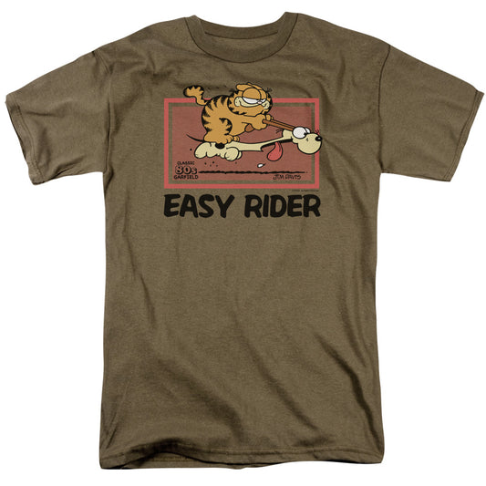 Garfield - Vintage Easy Rider - Short Sleeve Adult 18/1 - Safari Green T-shirt