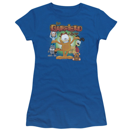 GARFIELD THE GARFIELD SHOW - S/S JUNIOR SHEER - ROYAL BLUE T-Shirt