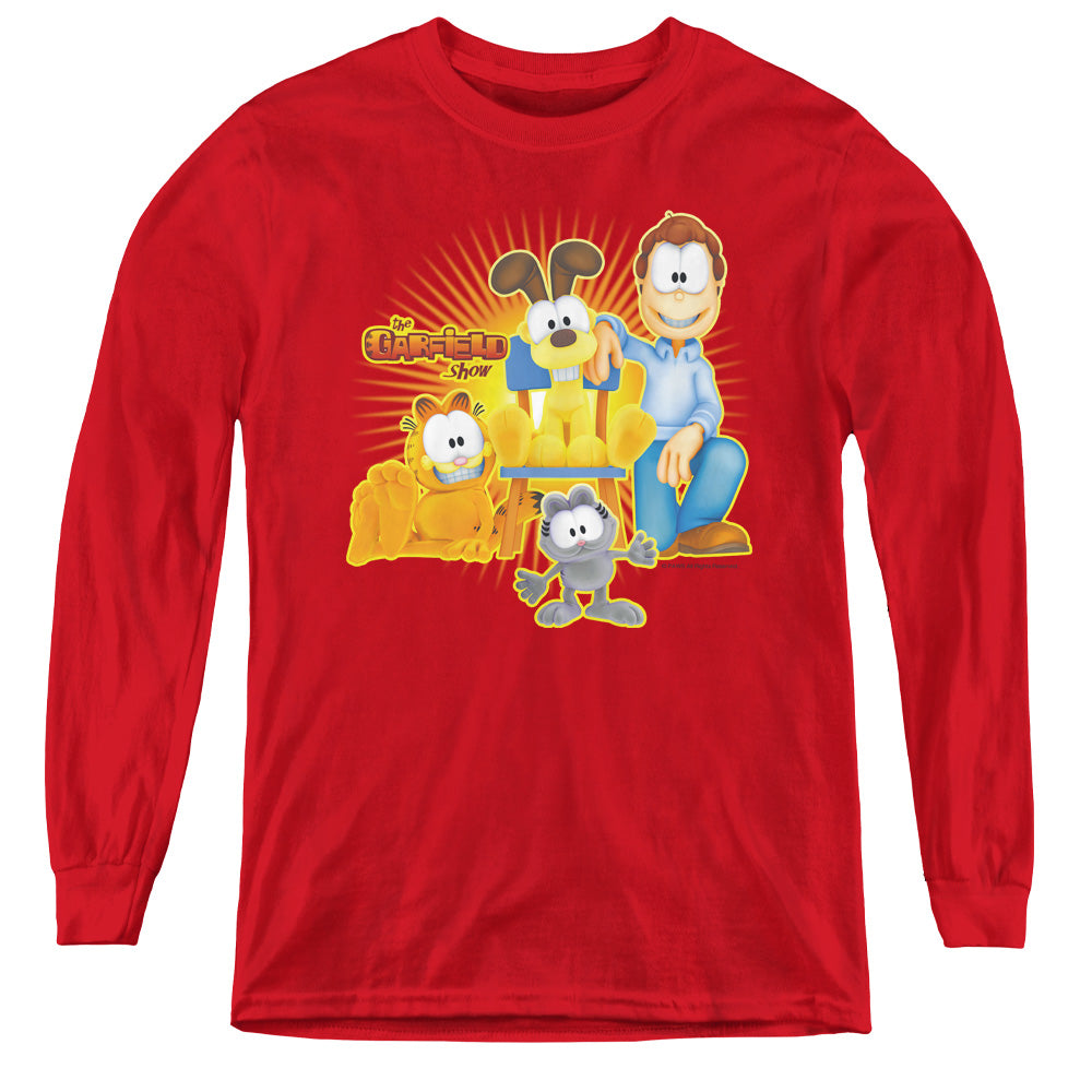 Garfield - Say Cheese - Youth Long Sleeve Tee - Red