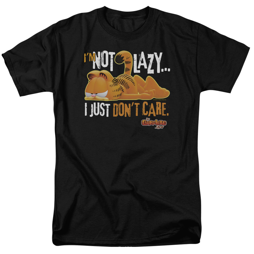Garfield - Not Lazy - Short Sleeve Adult 18/1 - Black T-shirt