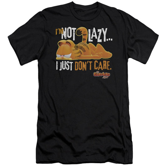 Garfield - Not Lazy - Short Sleeve Adult 30/1 - Black T-shirt