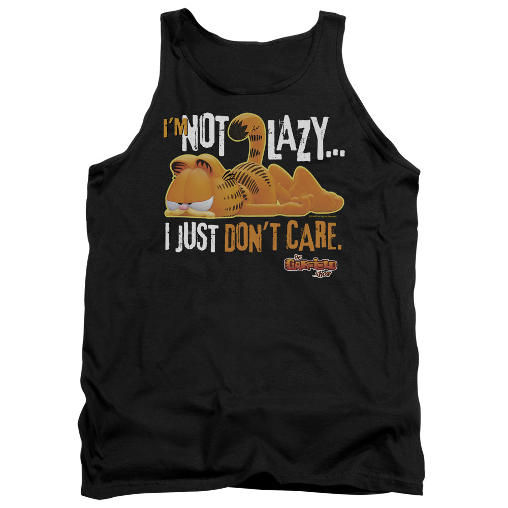 Garfield - Not Lazy - Adult Tank - Black