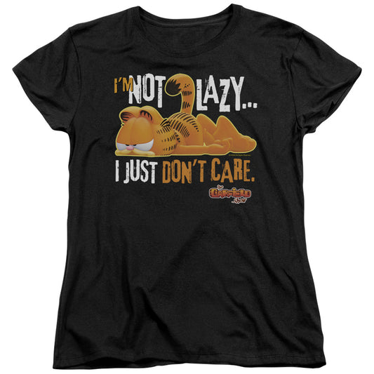 Garfield - Not Lazy - Short Sleeve Womens Tee - Black T-shirt