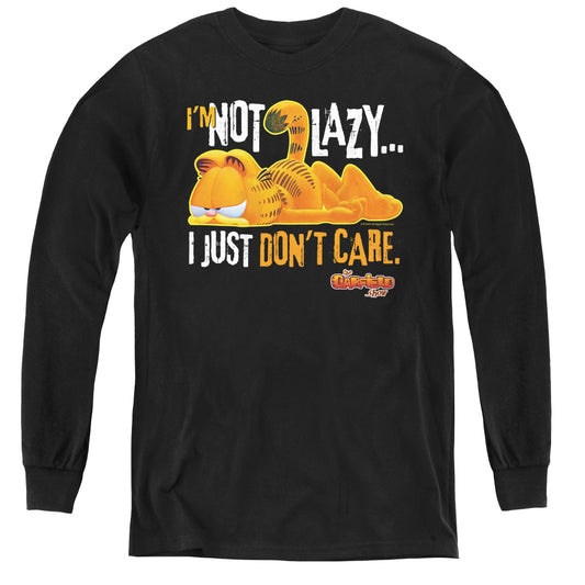 Garfield Not Lazy - Youth Long Sleeve Tee - Black