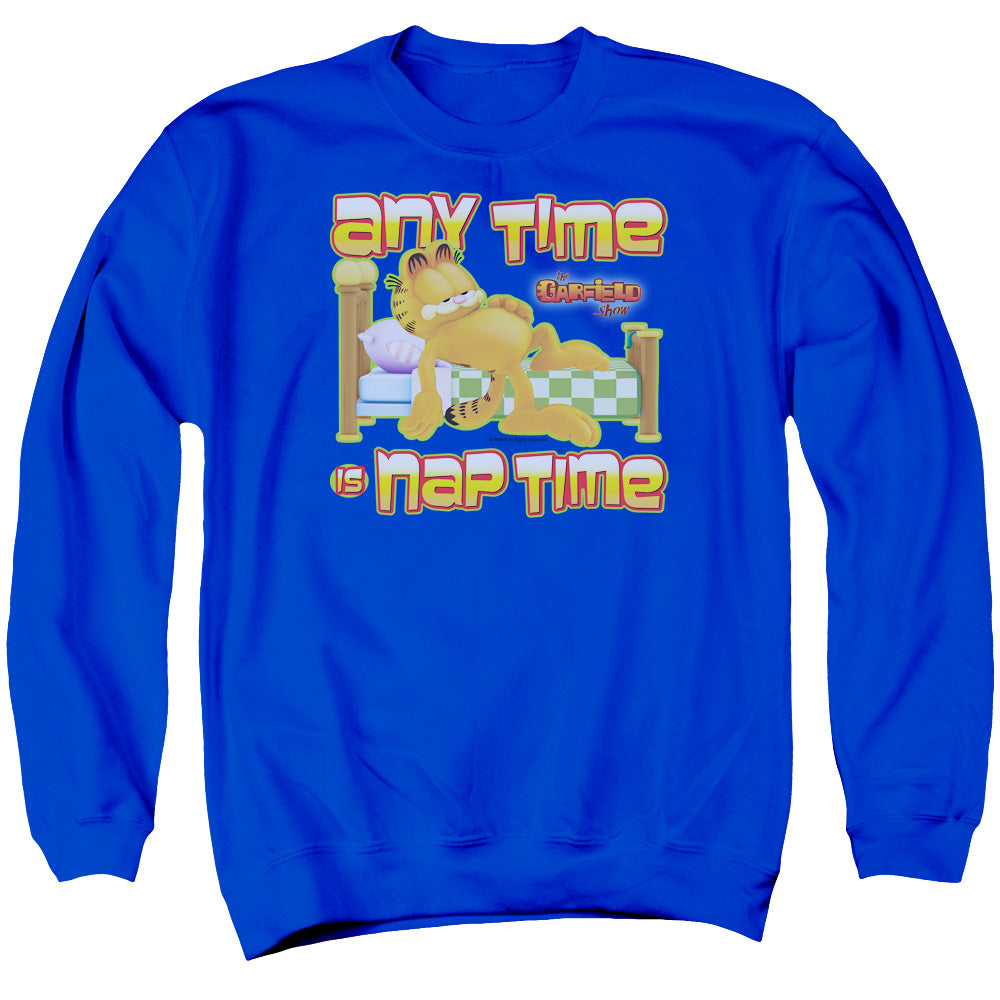 Garfield - Nap Time - Adult Crewneck Sweatshirt - Royal Blue