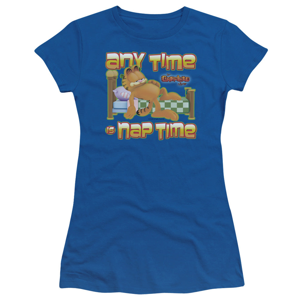 GARFIELD NAP TIME - S/S JUNIOR SHEER - ROYAL BLUE T-Shirt