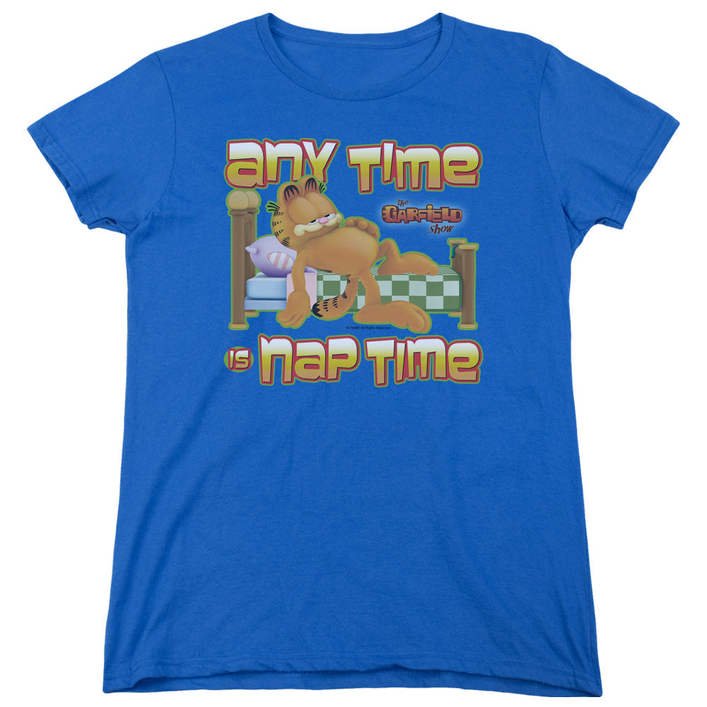 Garfield - Nap Time - Short Sleeve Womens Tee - Royal Blue T-shirt
