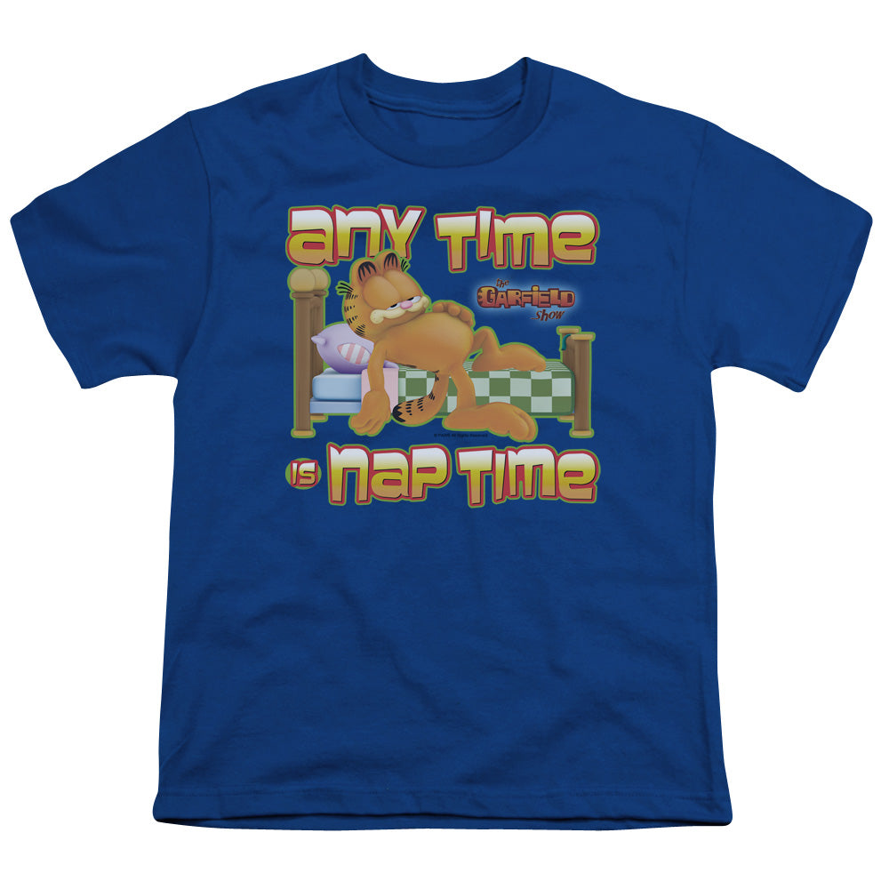Garfield - Nap Time - Short Sleeve Youth 18/1 - Royal Blue T-shirt