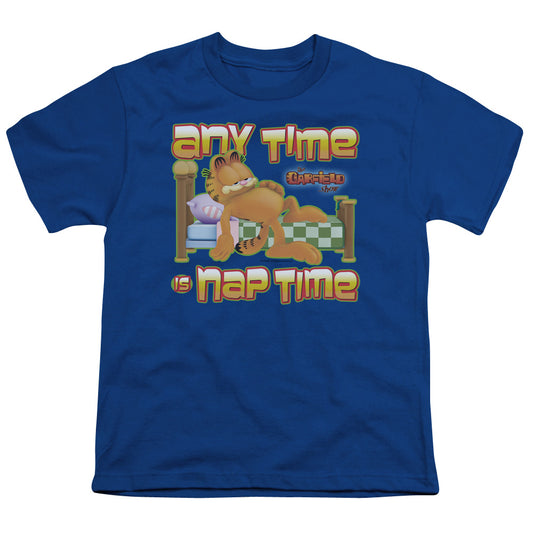 Garfield - Nap Time - Short Sleeve Youth 18/1 - Royal Blue T-shirt