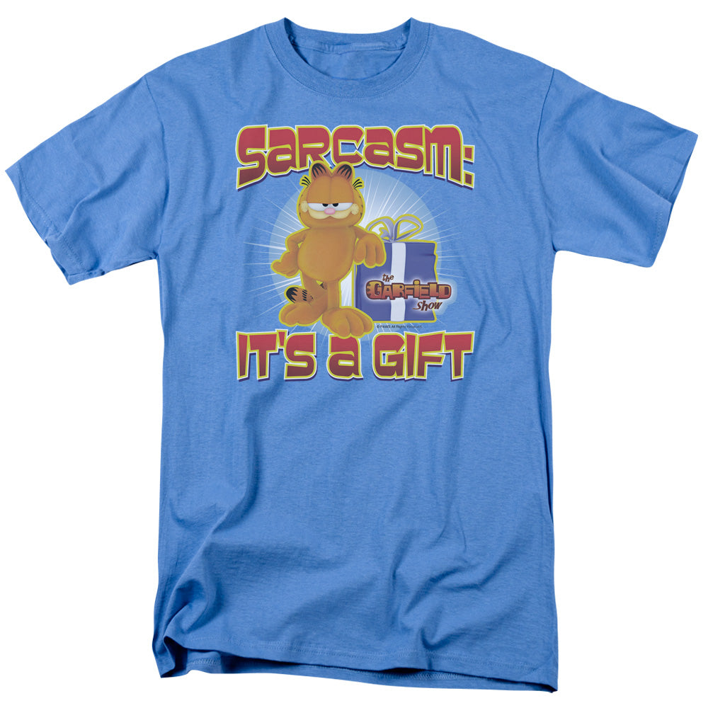Garfield - Sarcasm - Short Sleeve Adult 18/1 - Carolina Blue T-shirt