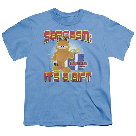 Garfield - Sarcasm - Short Sleeve Youth 18/1 - Carolina Blue T-shirt