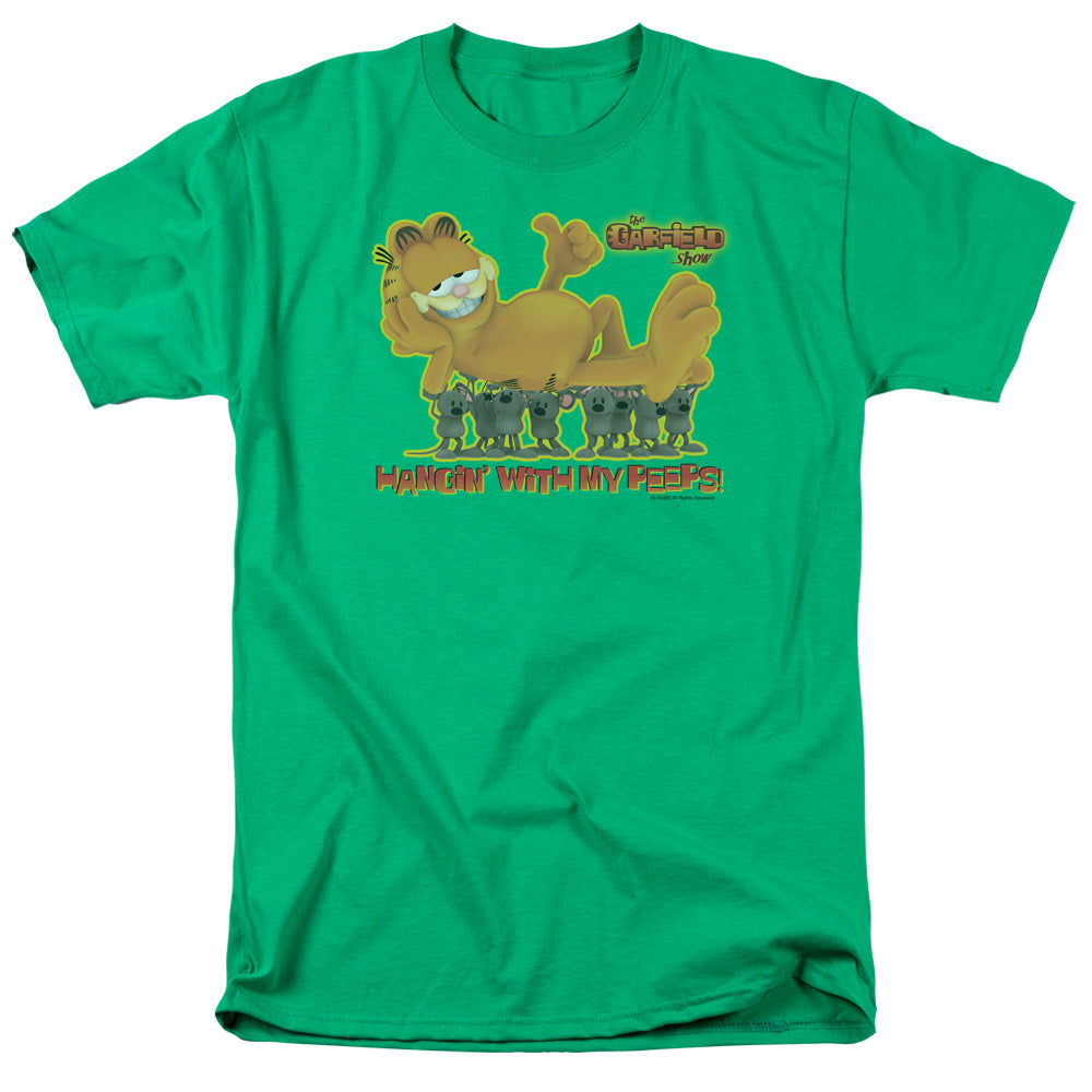 Garfield - My Peeps - Short Sleeve Adult 18/1 - Kelly Green T-shirt