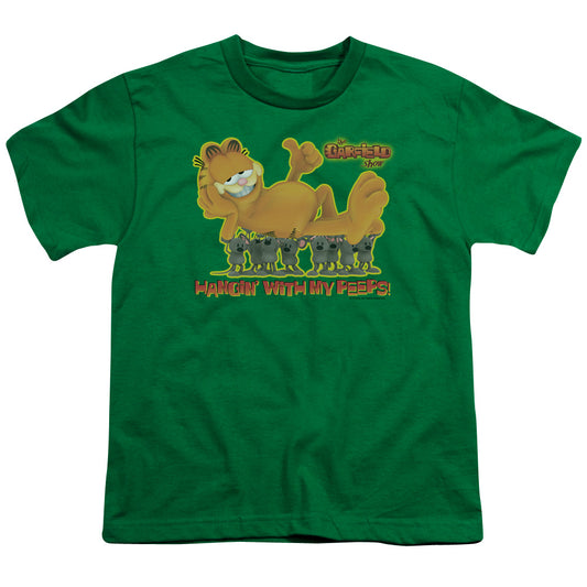 Garfield - My Peeps - Short Sleeve Youth 18/1 - Kelly Green T-shirt
