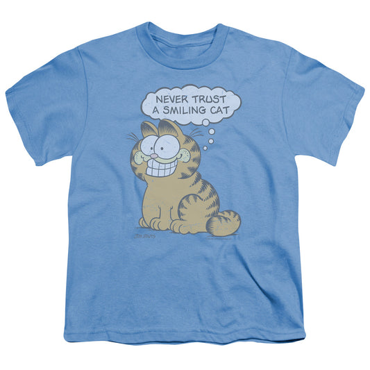 Garfield - Smiling Cat - Short Sleeve Youth 18/1 - Carolina Blue T-shirt