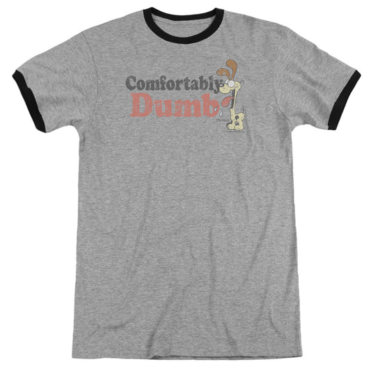 Garfield - Comfortably Dumb - Adult Ringer - Heather/black