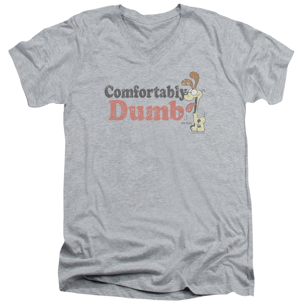 Garfield - Comfortably Dumb - Short Sleeve Adult V-neck - Athletic Heather T-shirt