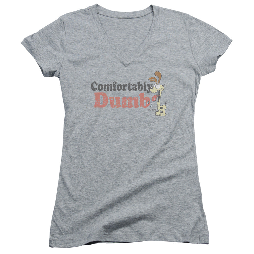Garfield - Comfortably Dumb - Junior V-neck - Athletic Heather