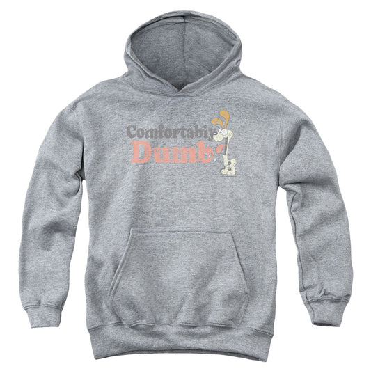 Garfield Comfortably Dumb-youth Pull-over Hoodie - Heather