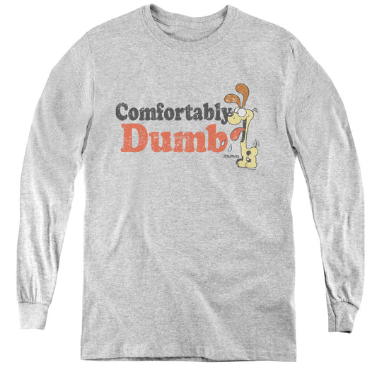 Garfield - Comfortably Dumb - Youth Long Sleeve Tee - Athletic Heather