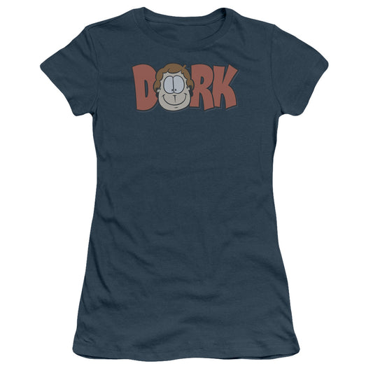 Garfield - Dork - Short Sleeve Junior Sheer - Indigo T-shirt