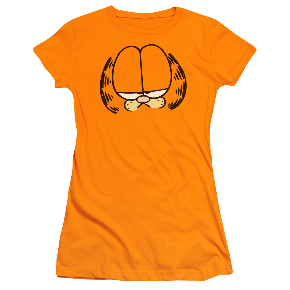 Garfield - Big Head - Short Sleeve Junior Sheer - Orange T-shirt