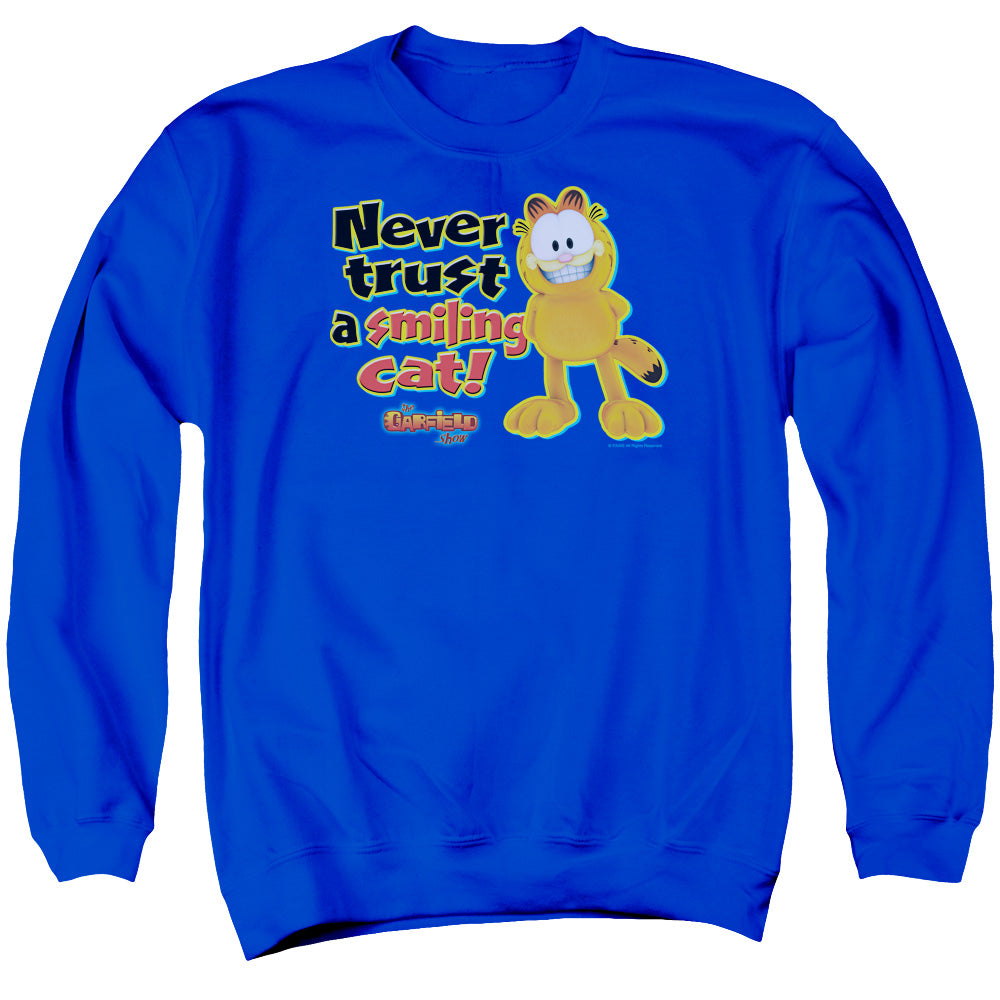 Garfield - Smiling - Adult Crewneck Sweatshirt - Royal Blue