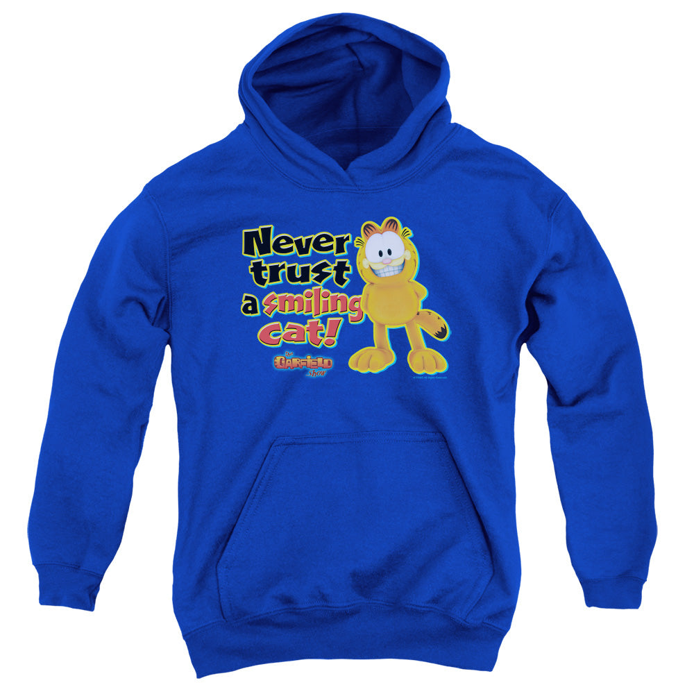 Garfield - Smiling - Youth Pull-over Hoodie - Royal