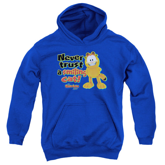 Garfield - Smiling - Youth Pull-over Hoodie - Royal