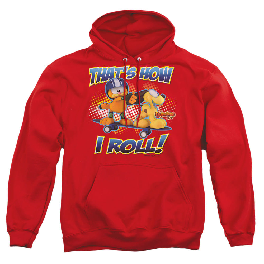 Garfield - How I Roll - Adult Pull-over Hoodie - Red