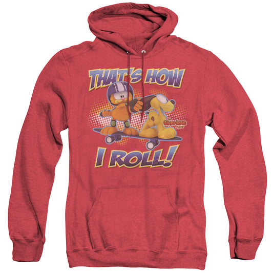 Garfield - How I Roll - Adult Heather Hoodie - Red