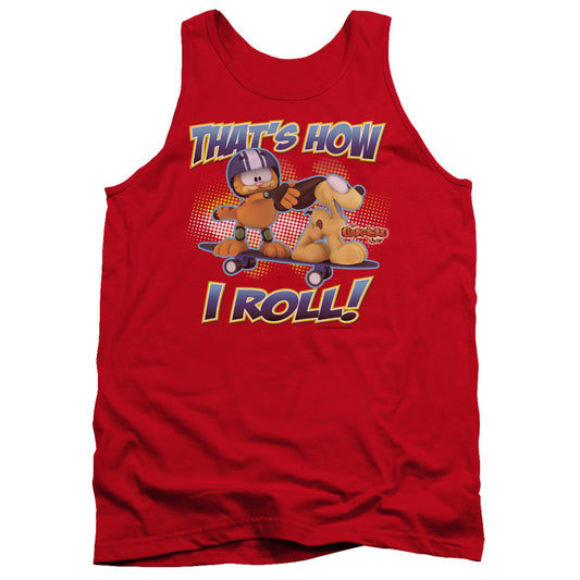 Garfield - How I Roll - Adult Tank - Red