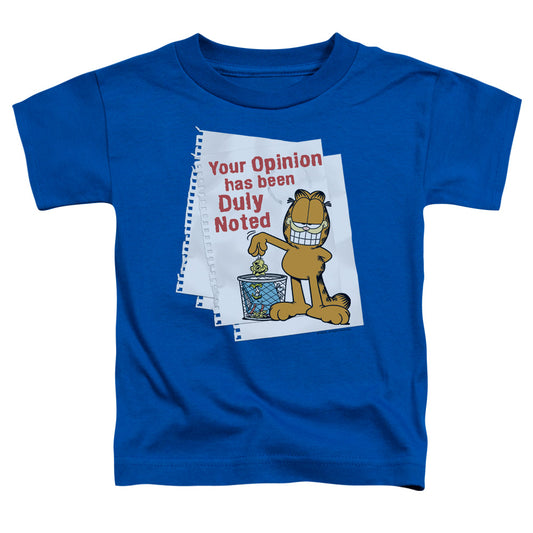 Garfield - Duly Noted - Short Sleeve Toddler Tee - Royal Blue T-shirt