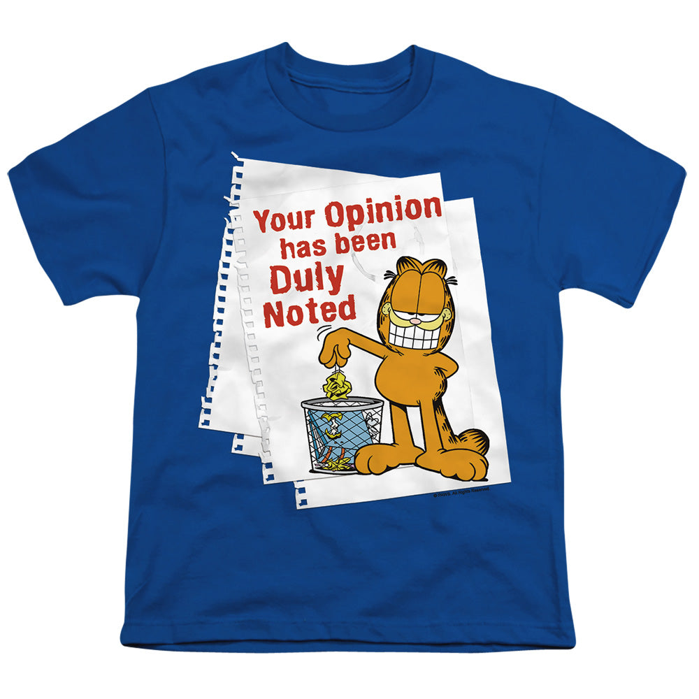 Garfield - Duly Noted - Short Sleeve Youth 18/1 - Royal Blue T-shirt