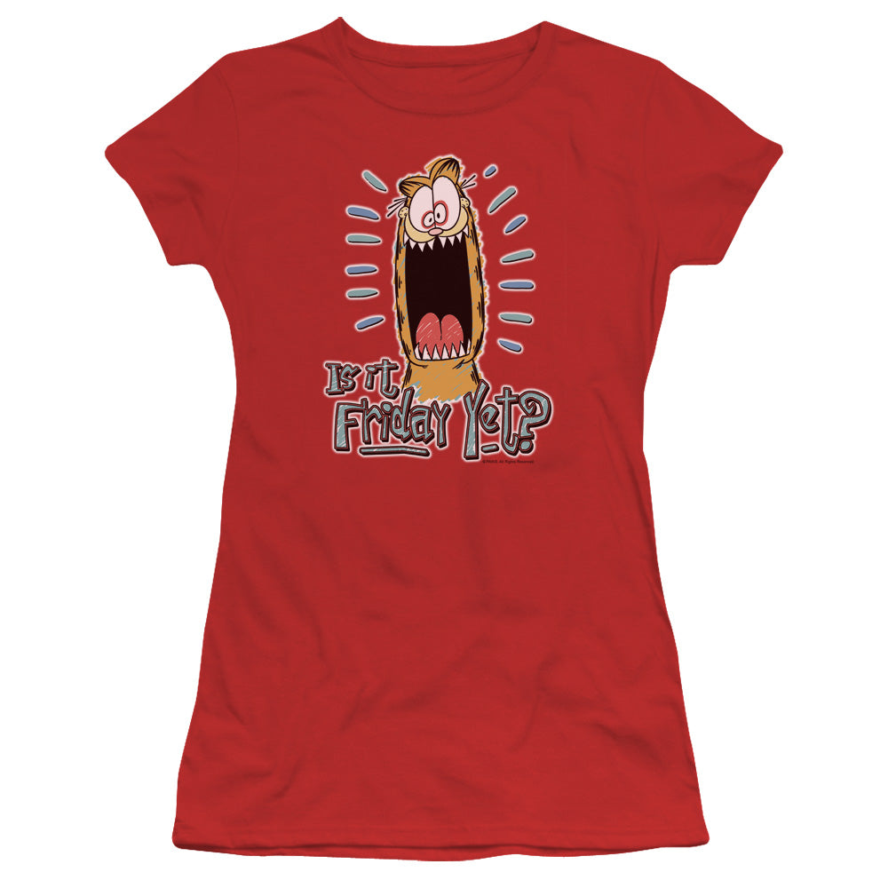 Garfield - Friday - Short Sleeve Junior Sheer - Red T-shirt