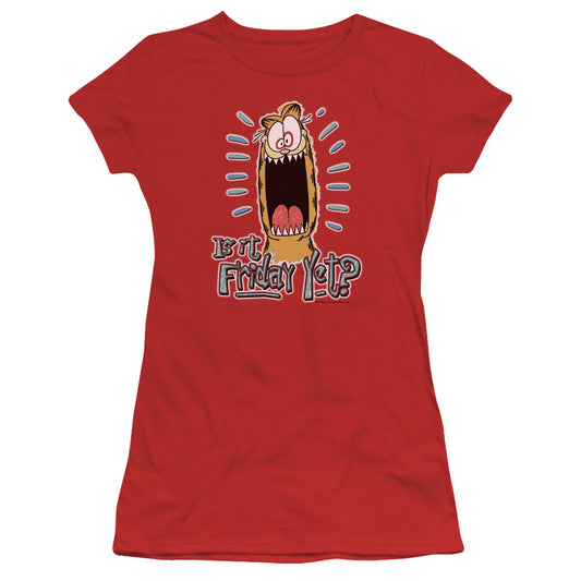 Garfield - Friday - Short Sleeve Junior Sheer - Red T-shirt