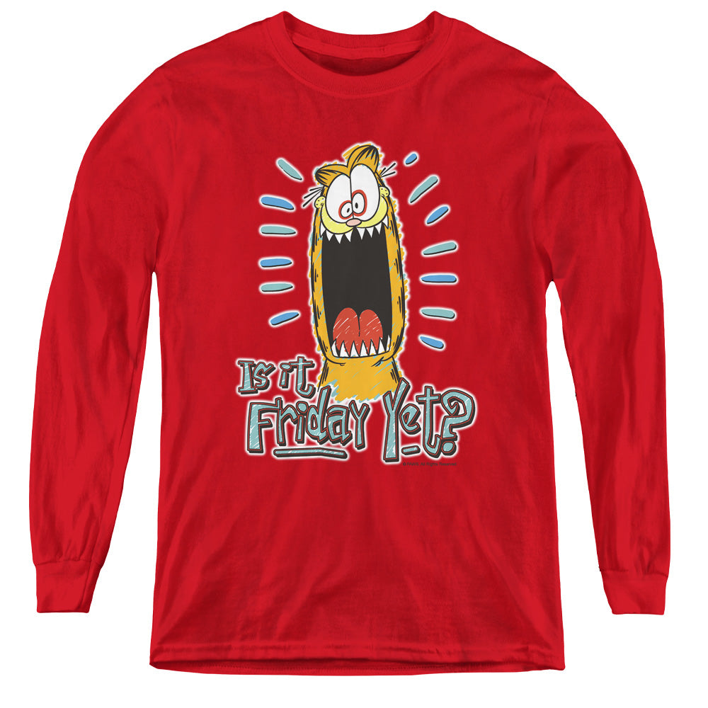 Garfield - Friday - Youth Long Sleeve Tee - Red