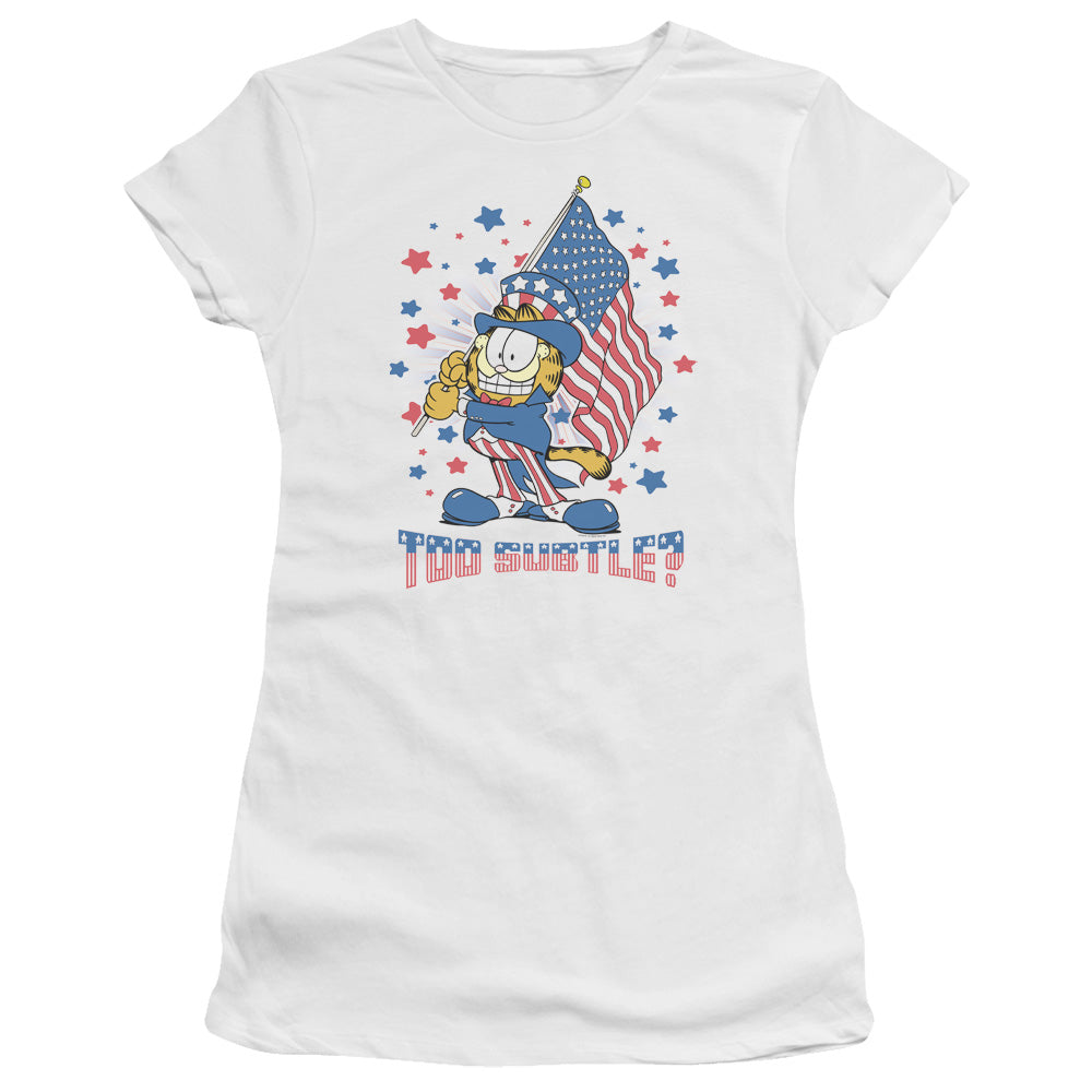 Garfield - Subtle - Short Sleeve Junior Sheer - White T-shirt