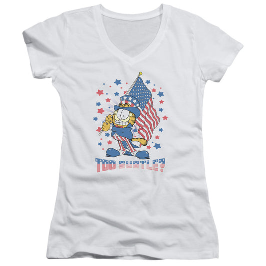Garfield - Subtle - Junior V-neck - White