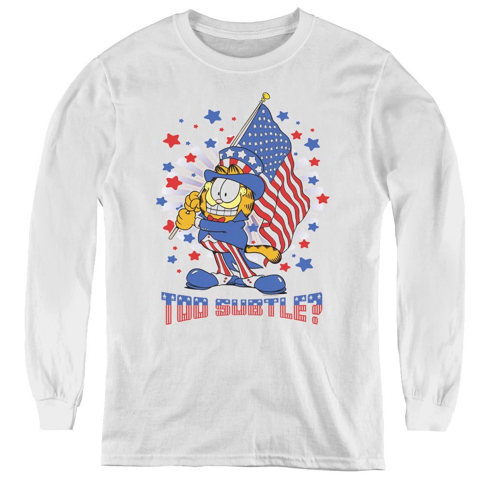 Garfield - Subtle - Youth Long Sleeve Tee - White