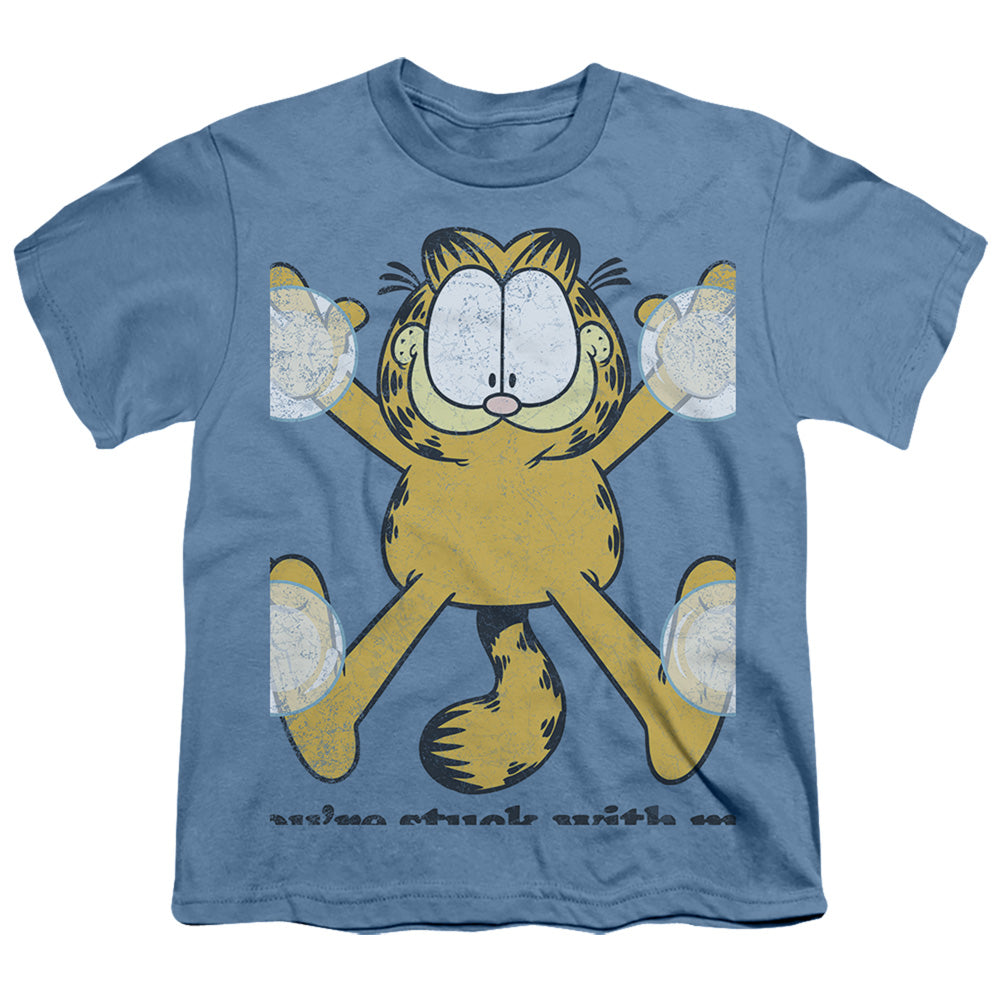 Garfield - Stuck - Short Sleeve Youth 18/1 - Carolina Blue T-shirt